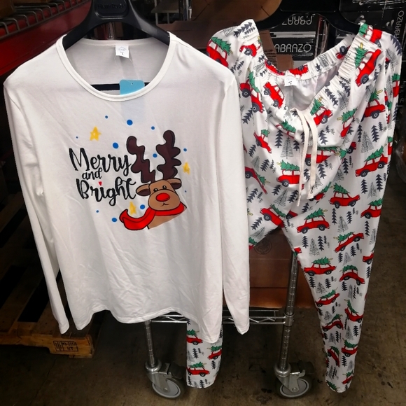 Brand New FAMILY PAJAMAS Matching Men's L & kids 9-12M Family Pajama Set - Picture 1 of 4